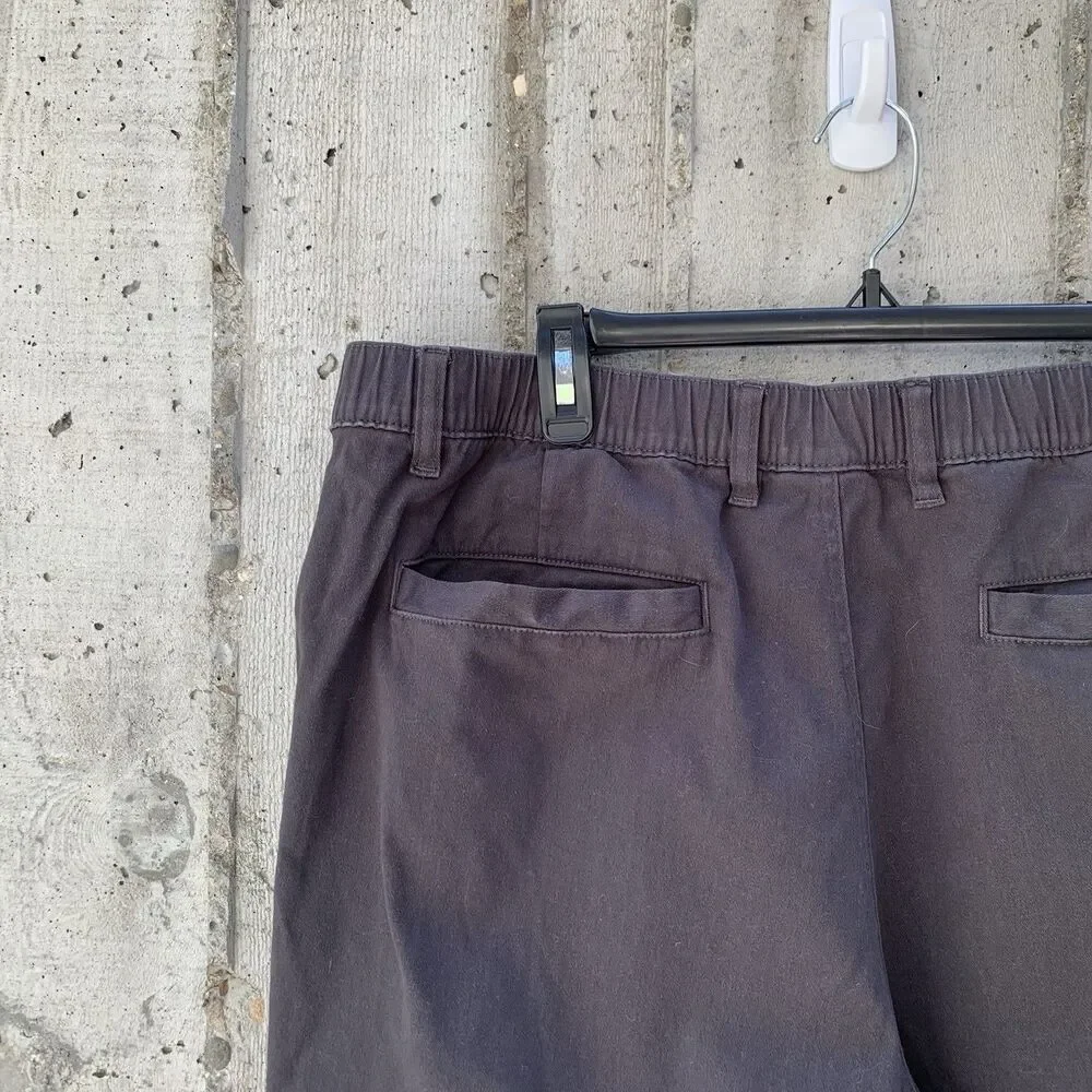 COVE Men's Chino Pants 38x30 Charcoal Gray Tapered Leg Elastic Waist Pockets